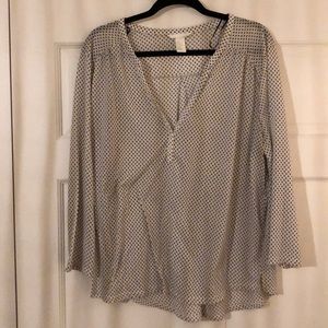 Boho Pattern Half Button Up Tshirt